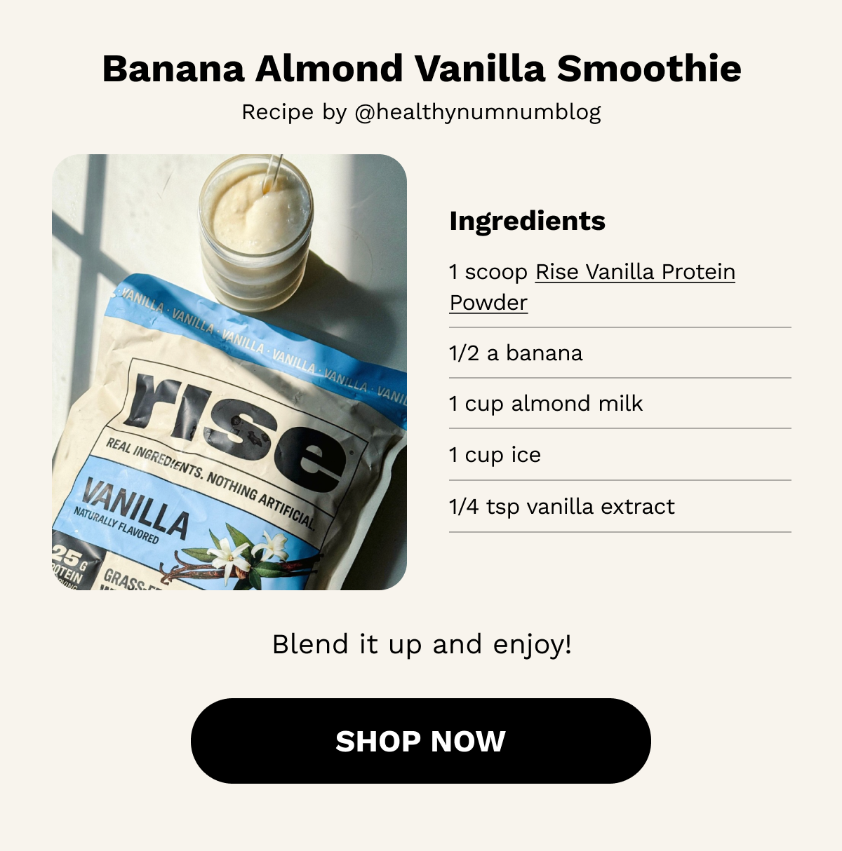 Banana Almond Vanilla Smoothie