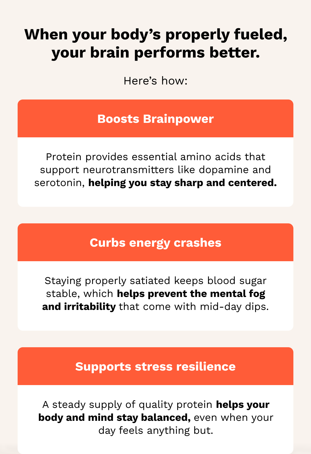 When your body’s properly fueled, your brain performs better.