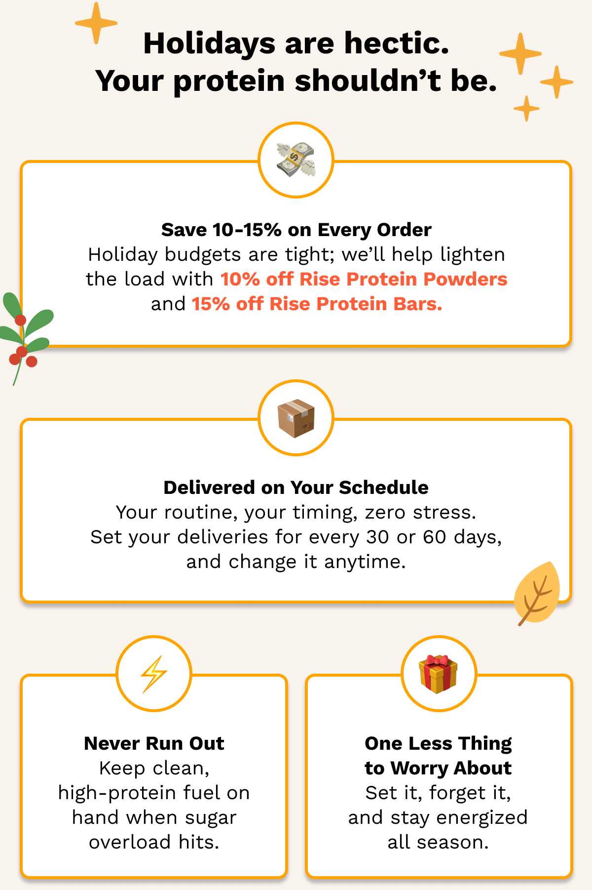 Holidays are hectic. Your protein shouldn’t be.