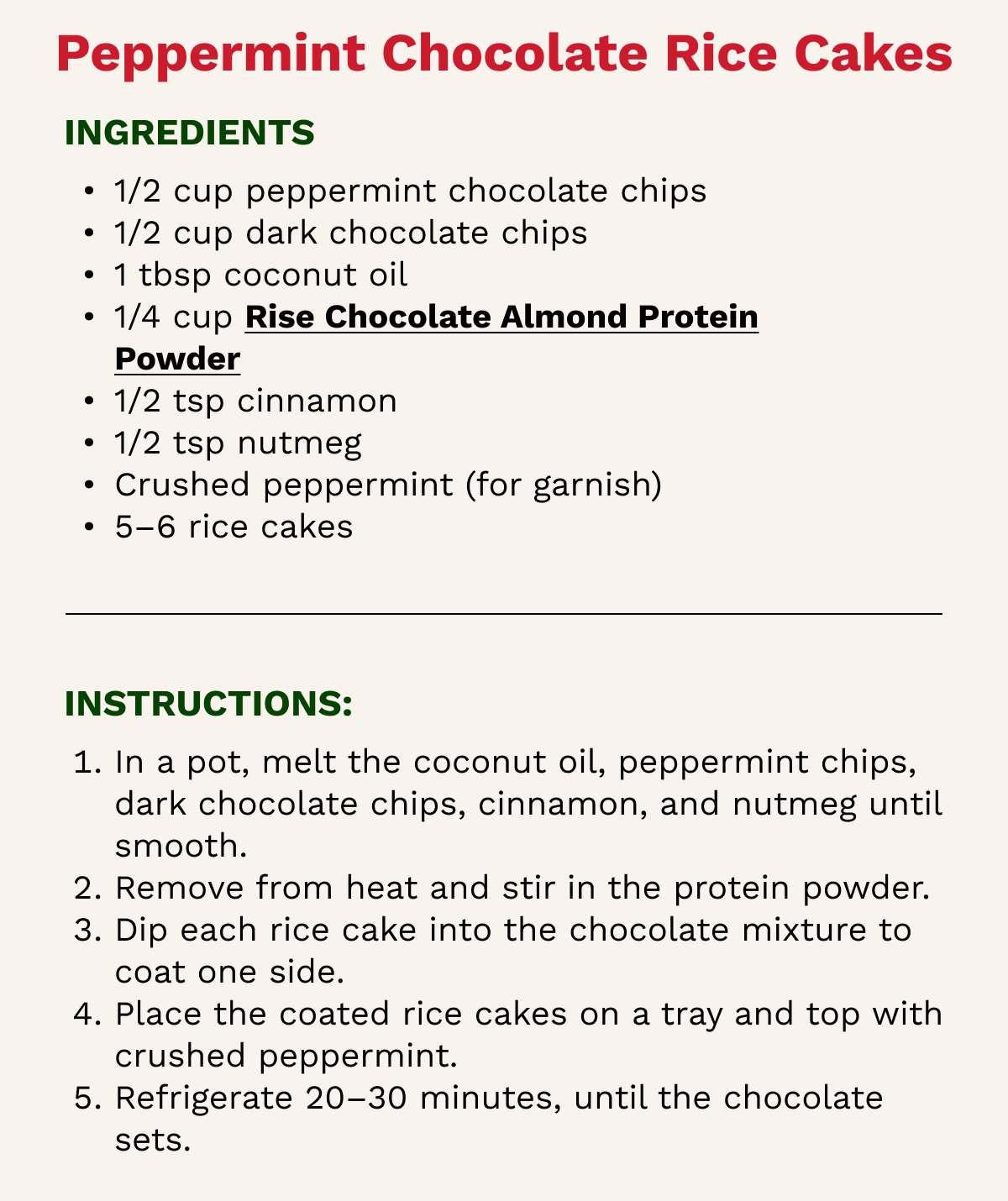 Peppermint Chocolate Rice Cakes