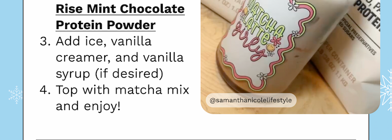 Rise Mint Chocolate Protein Powder