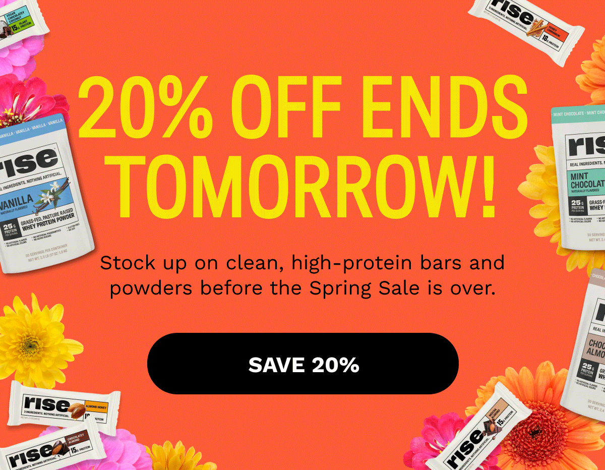 20% OFF Ends Tomorrow! 
