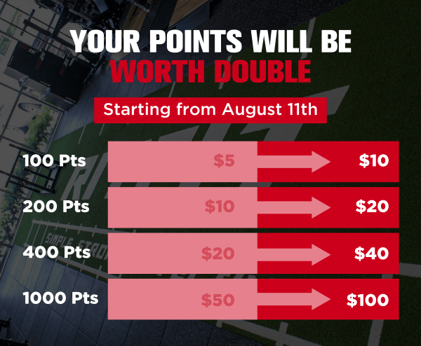 Your points are worth double