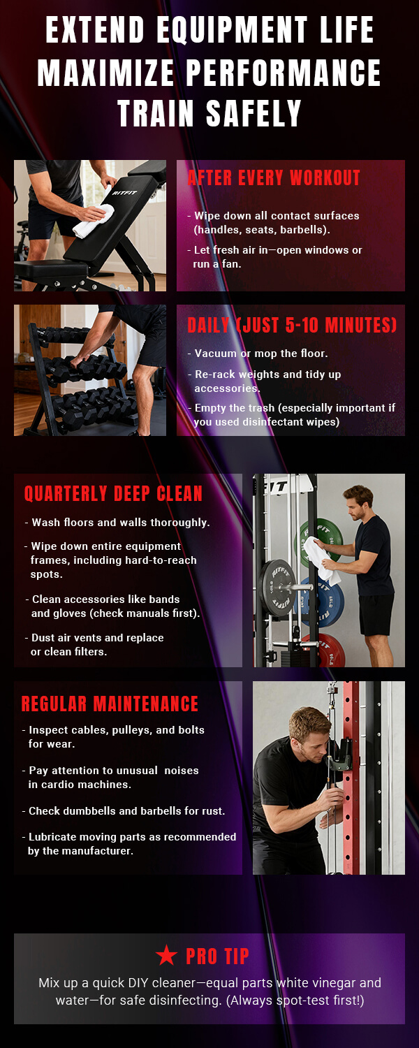 Home gym maintenance & Disinfection guide