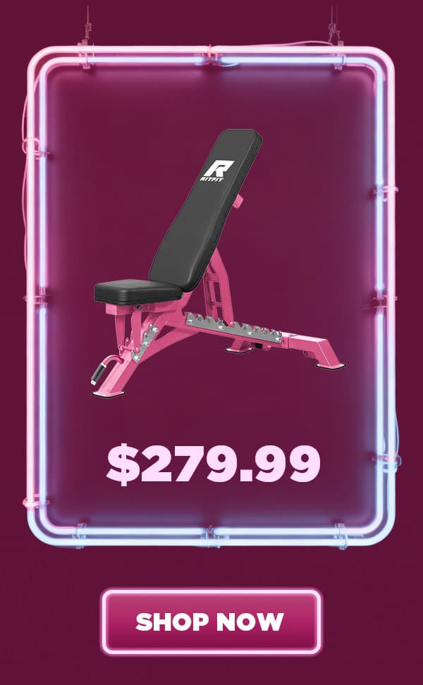 RitFit 1300LB Adjustable Weight Bench BWB01 - Pink