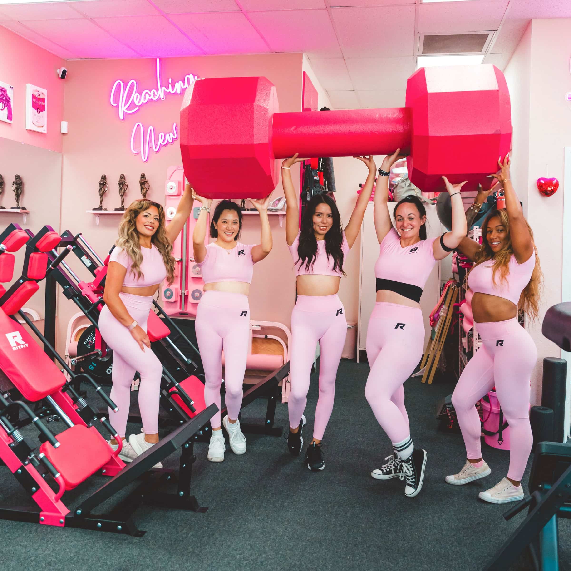 Girls in pink gym