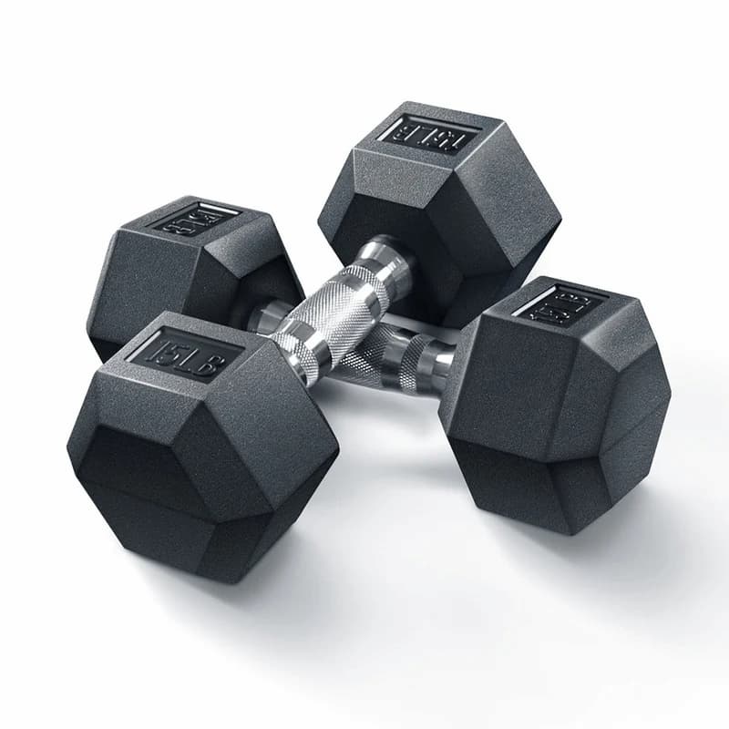 Rubber Hex Dumbbells Pairs and Sets