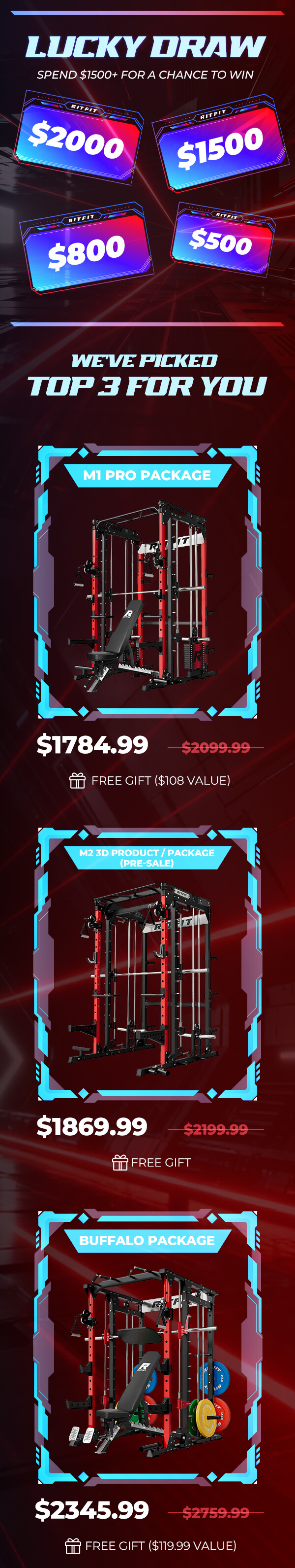 Spend $1500+ to enter a draw