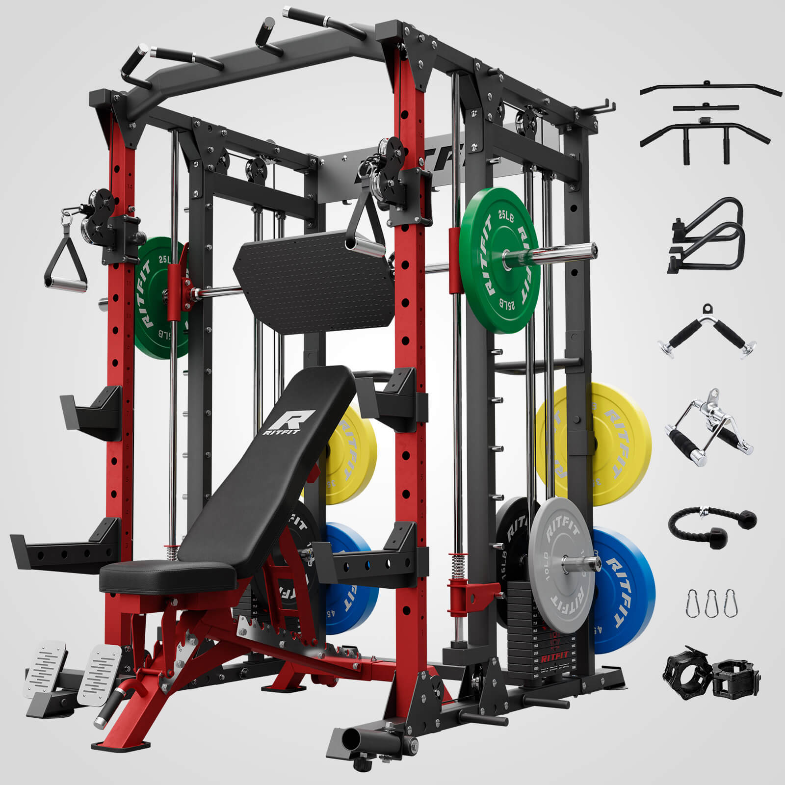 BUFFALO Smith Machine Home Gym Package with Weight Stack