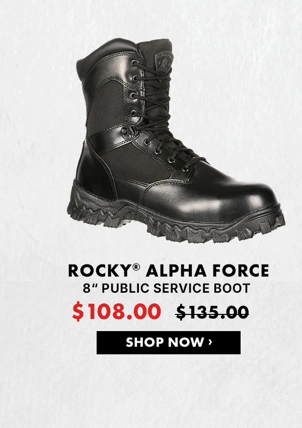 ROCKY ALPHA FORCE ZIPPER WATERPROOF PUBLIC SERVICE BOOT | Only $108 | Shop now