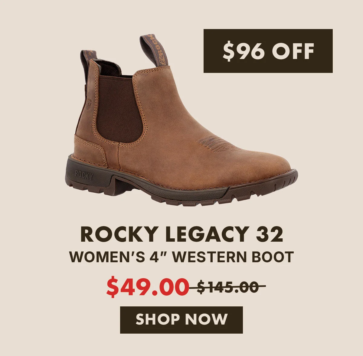 ROCKY LEGACY 32 WOMEN’S WESTERN BOOT | $96 off | Only $49 marked down from $145 | Shop now