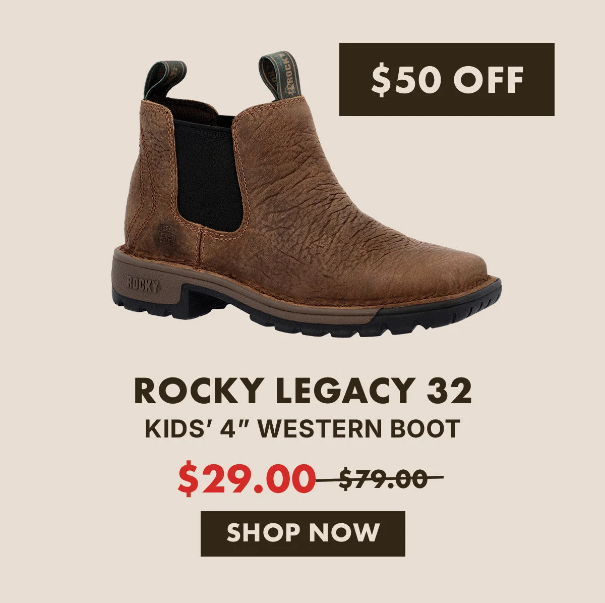 ROCKY KIDS' LEGACY 32 WESTERN BOOT | $50 off | Only $29 marked down from $79 | Shop now
