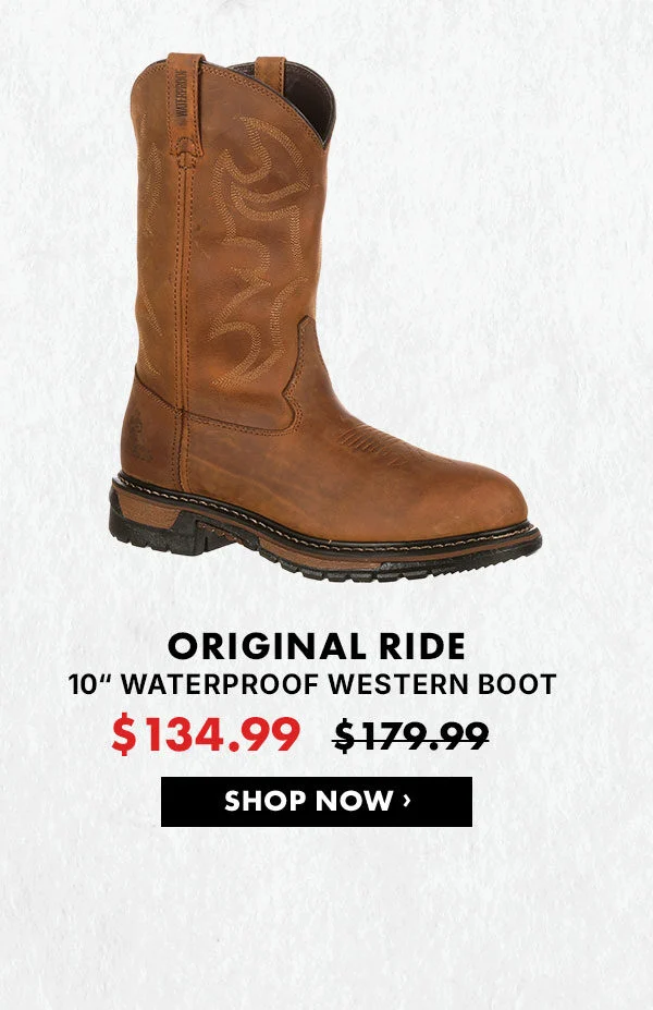 ROCKY ORIGINAL RIDE BRANSON ROPER WATERPROOF WESTERN BOOTS | Now only $134.99