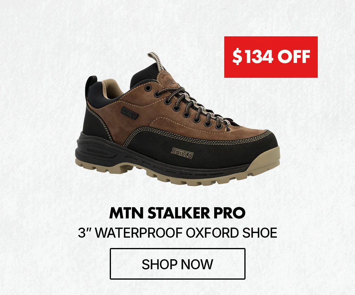 $134 off mtn stalker pro 3" waterproof oxford shoe