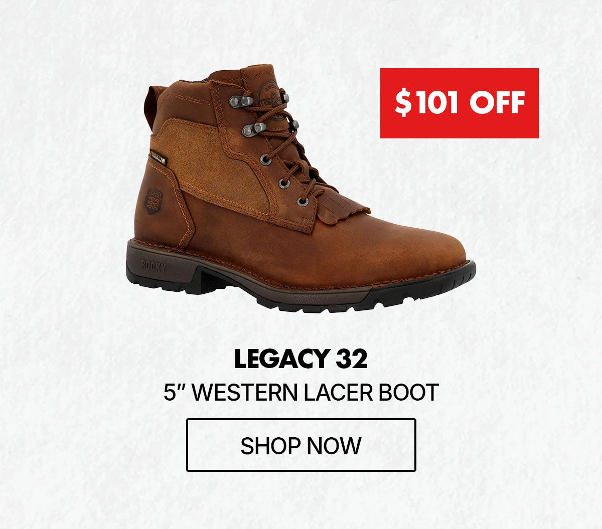 $101 off | legacy 32 5" western lacer boot | shop now