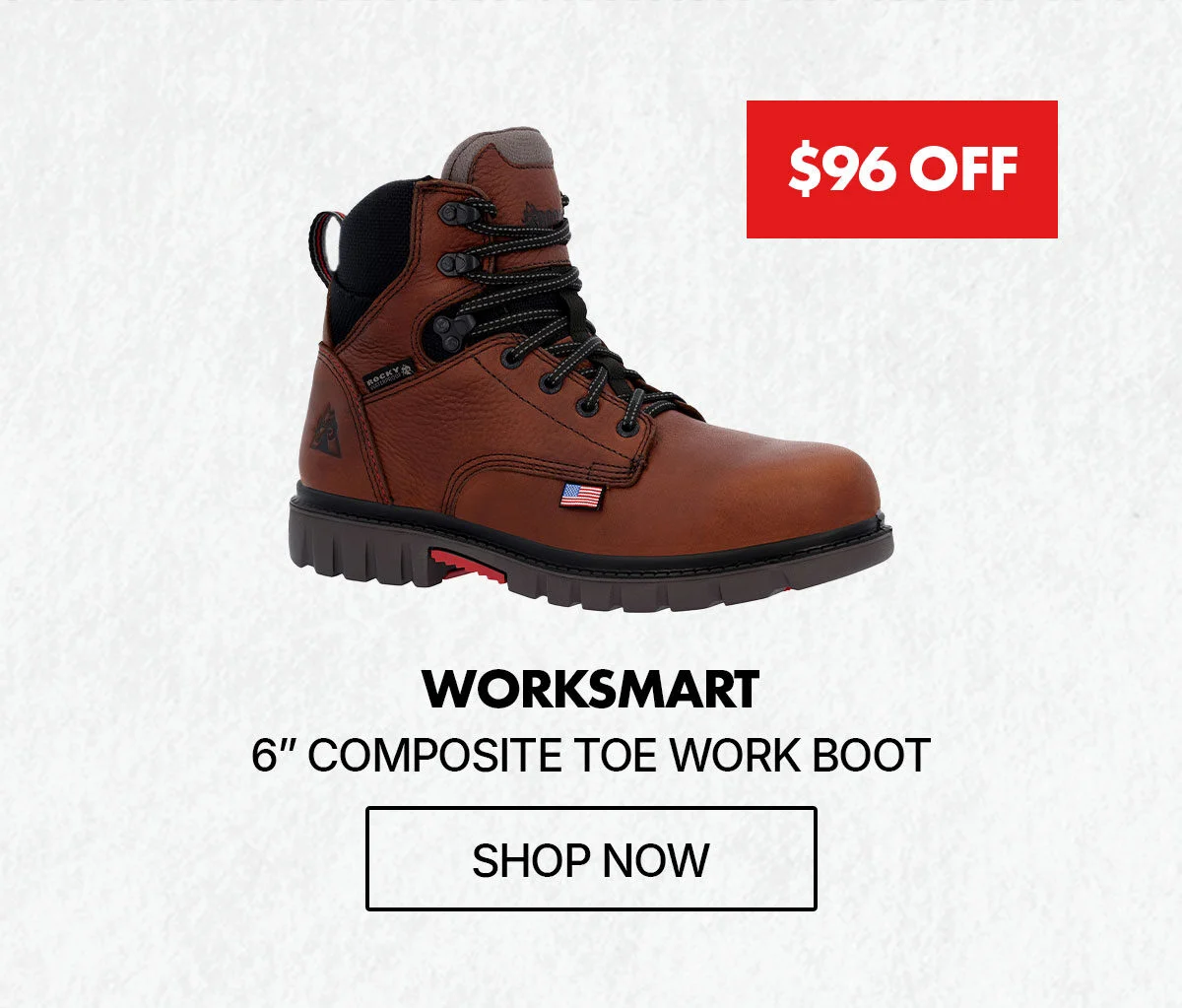 $96 off worksmart 6" composite toe work boot | shop now