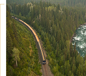 Rocky Mountaineer on the Rainforest to Gold Rush Route.