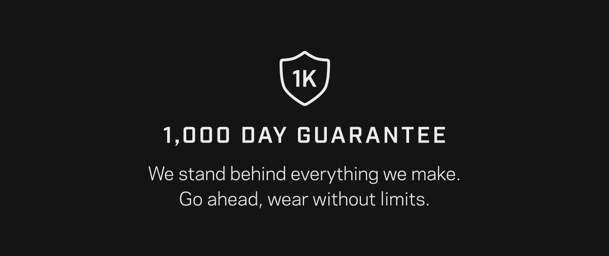 1,000 Day Warranty