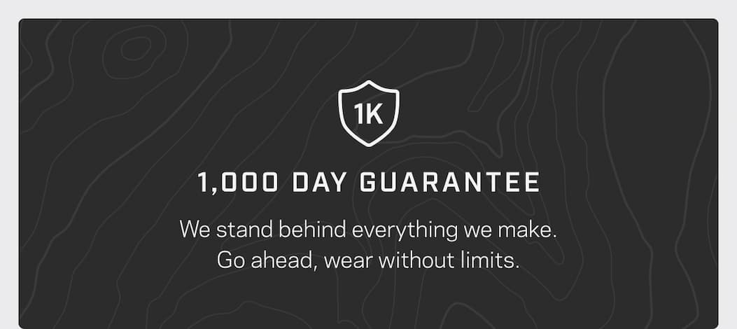 1,000 Day Warranty