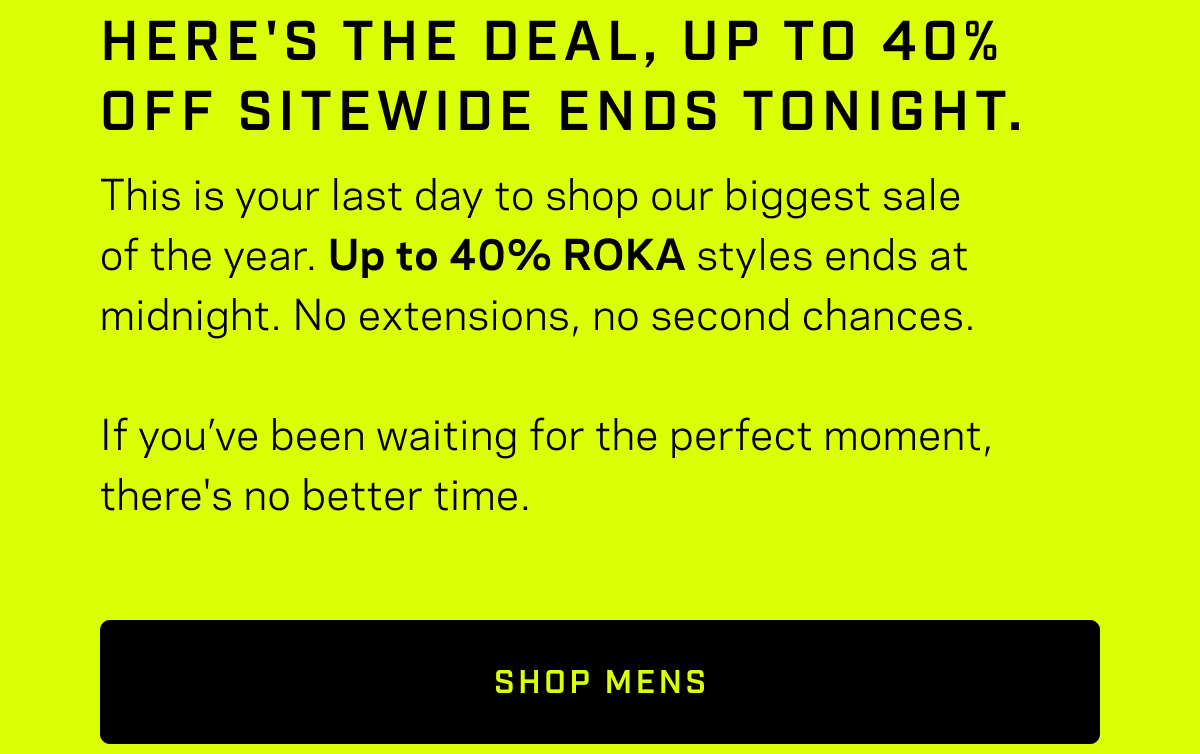 SHOP ROKA BLACK FRIDAY SALE 2025