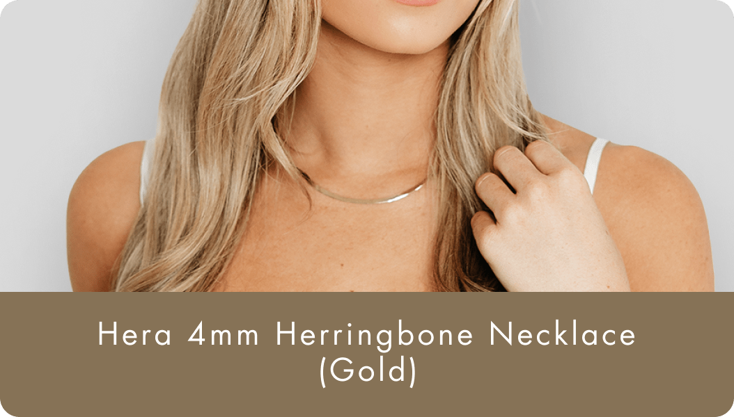 Hera 4mm Herringbone Necklace (Gold)