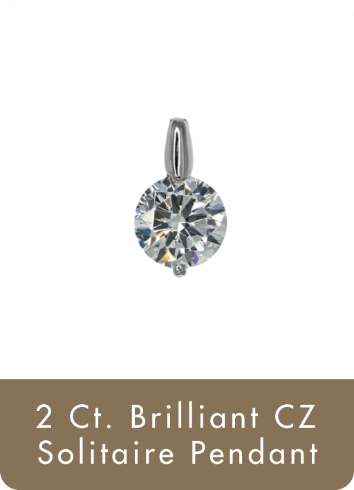2 Ct. Brilliant CZ Solitaire Pendant