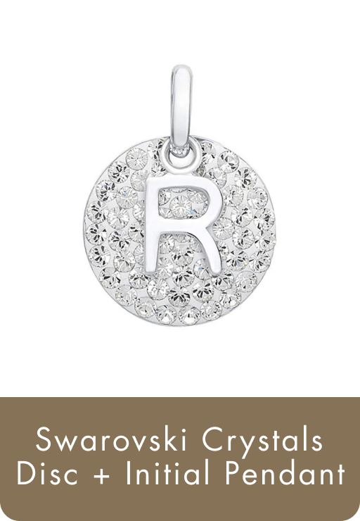 Swarovski Crystals Disc + Initial Pendant