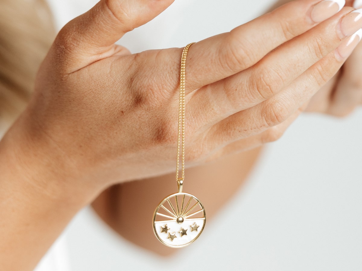 Mother of Pearl Sun & Stars Pendant