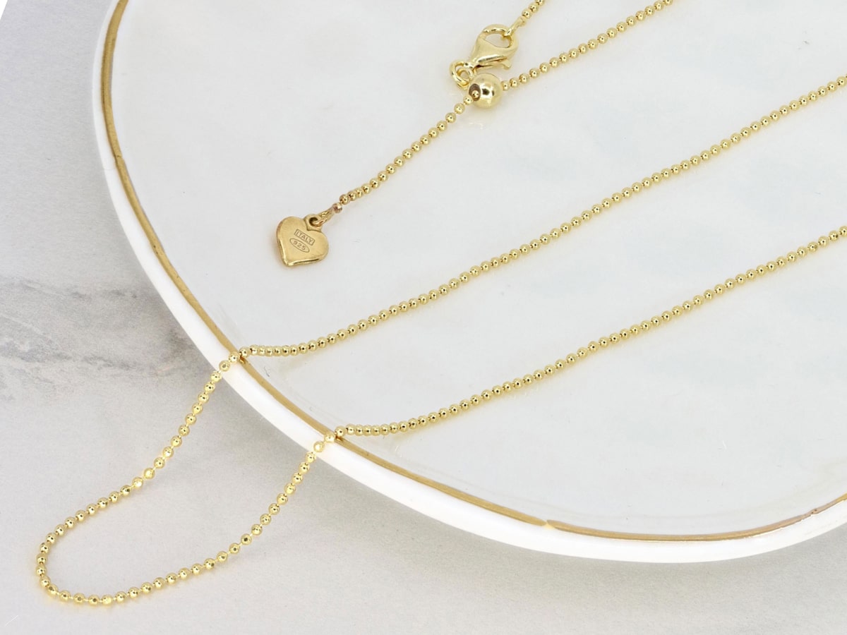 Italian Ferrara Diamond-Cut Bead Adjustable Chain