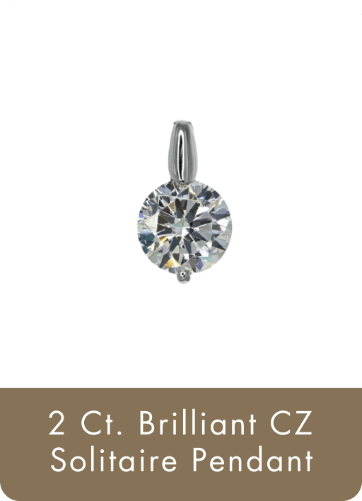2 Ct. Brilliant CZ Solitaire Pendant