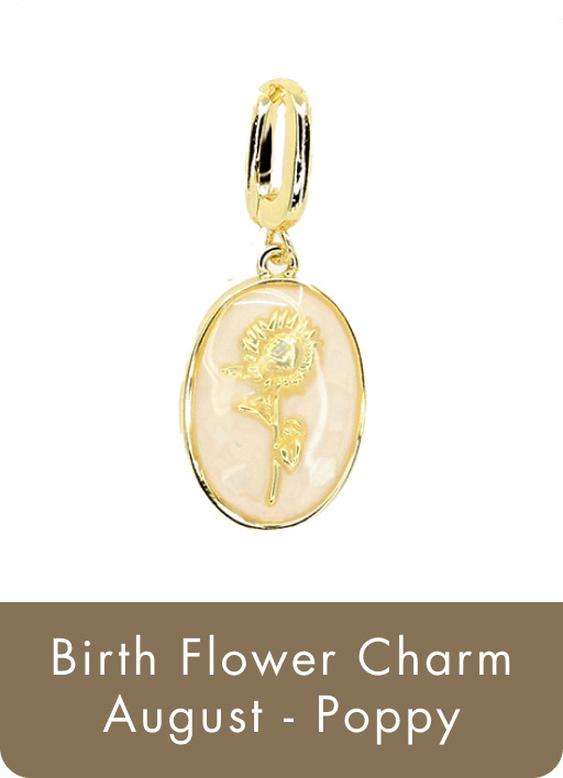 Birth Flower Charm August - Poppy