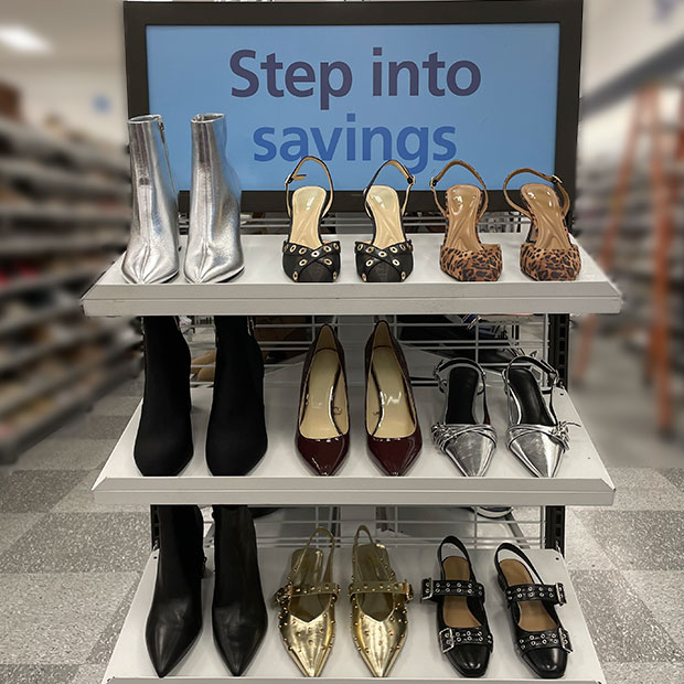 Fall shoes displayed in a Ross Store