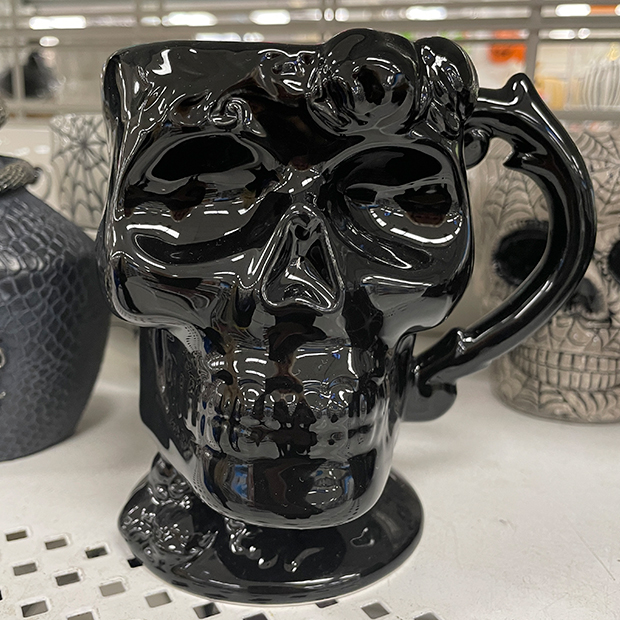 Black halloween skull mug found at Ross.