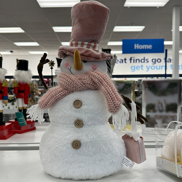 Snowman with a top hat found in a Ross Store