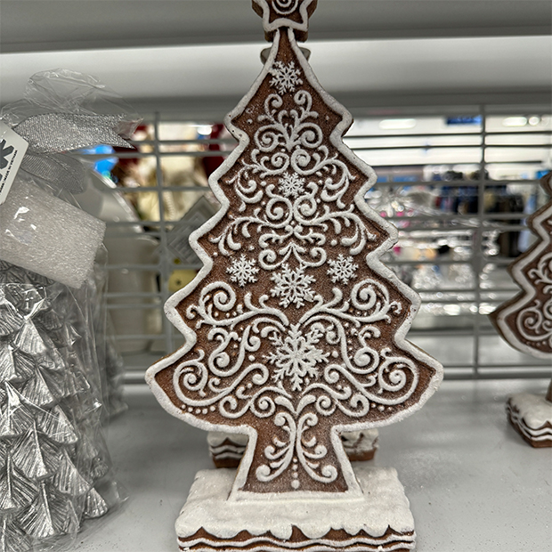 Decorative gingerbread tree in a Ross Store