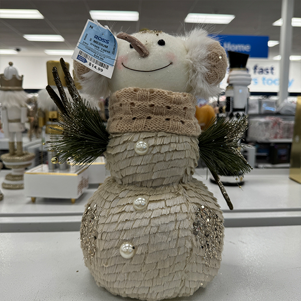 Stuffed snowman found at Ross.