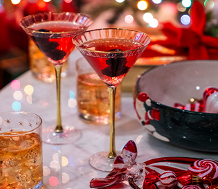 Barware and holiday candy dishes from Ross