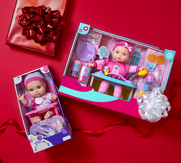 Baby Dolls being wrapped for gifting from a Ross Store. 