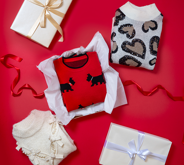 Fashionable sweaters for gifting from a Ross store.
