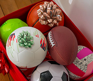 Brand name sports balls from a Ross store