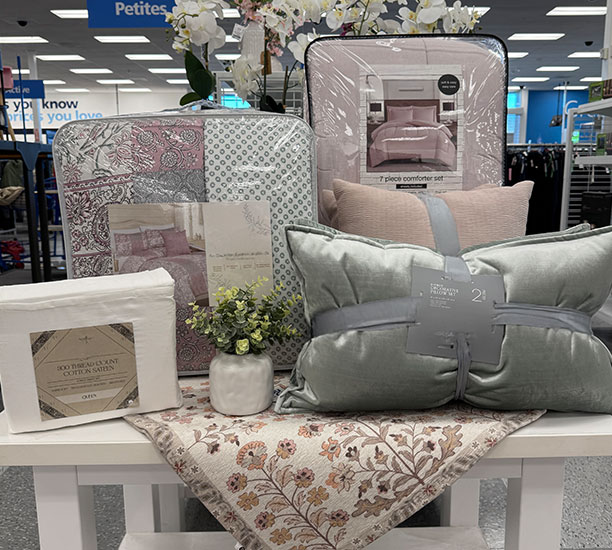 Bedding and accessories found in a Ross store.
