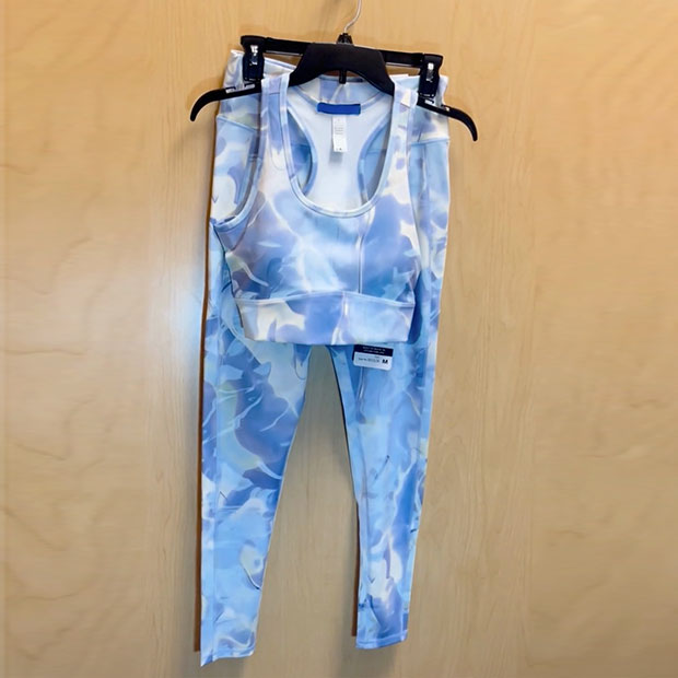 Blue tropical print activewear found at Ross.