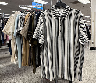 Assortment of men's dress shirts found in store at Ross.