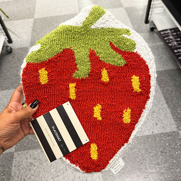 Strawberry placemat found in store at Ross. 