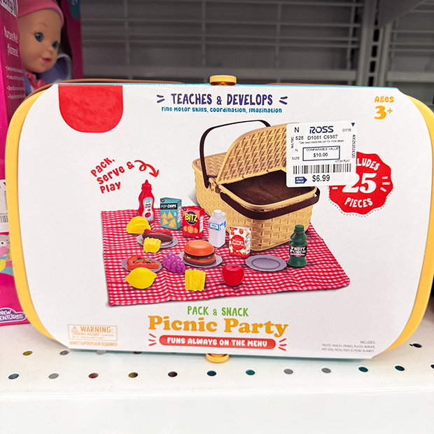 Picnic Party plastic play set found in store at Ross. 