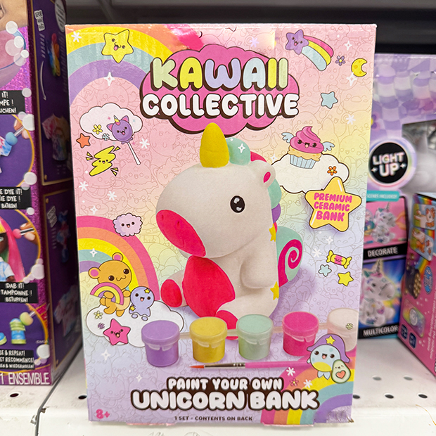 Kawaii Collective Paint your own unicorn set found in store at Ross. 