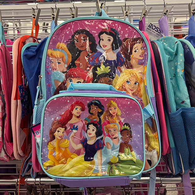 Disney's princesses pink backpack found in store at Ross. 