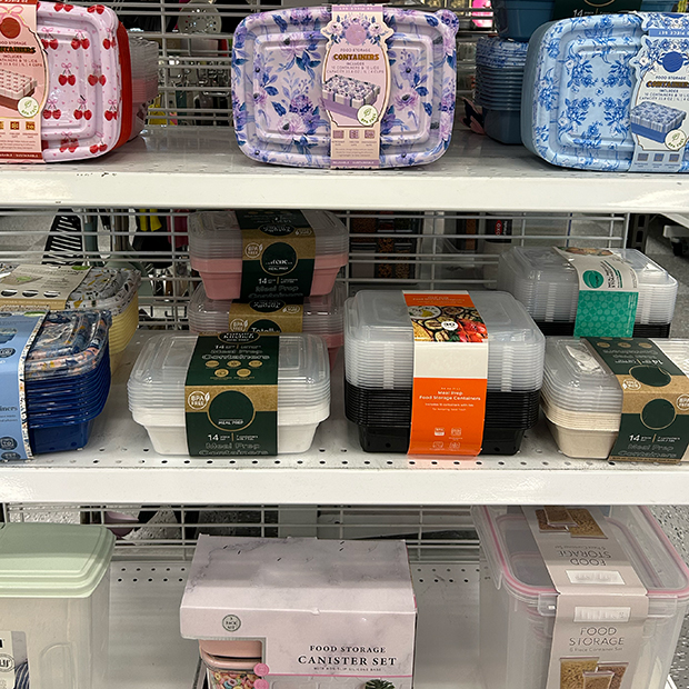  Assortment of Meal prep containers in store at Ross. 