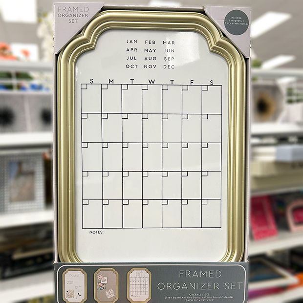 Gold framed monthly calendar found in store at Ross. 
