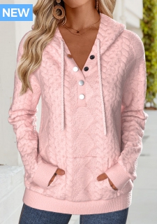 ROTITA Tummy Coverage Pink Long Sleeve Hoodie